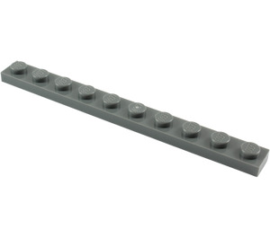 LEGO Dark Stone Gray Plate 1 x 10 (4477)