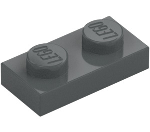 LEGO Dark Stone Gray Plate 1 x 2 (3023 / 28653)