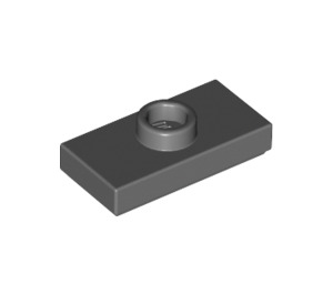 LEGO Dark Stone Gray Plate 1 x 2 with 1 Stud (with Groove and Bottom Stud Holder) (15573 / 78823)