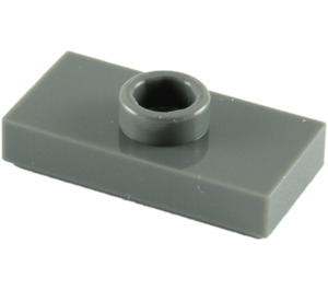 LEGO Dark Stone Gray Plate 1 x 2 with 1 Stud (without Bottom Groove) (3794)