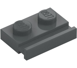 LEGO Dark Stone Gray Plate 1 x 2 with Door Rail (32028)