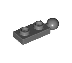 LEGO Dark Stone Gray Plate 1 x 2 with End Ball Joint (22890)