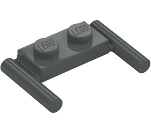 LEGO Dark Stone Gray Plate 1 x 2 with Handles (Low Handles) (3839)