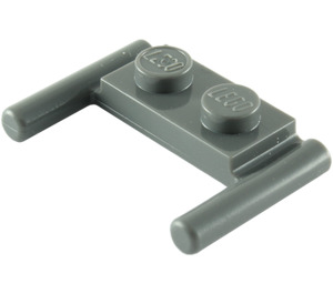 LEGO Dark Stone Gray Plate 1 x 2 with Handles (Low Handles) (3839)