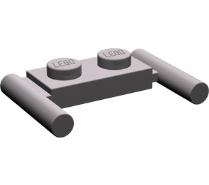 LEGO Dark Stone Gray Plate 1 x 2 with Handles (Middle Handles)