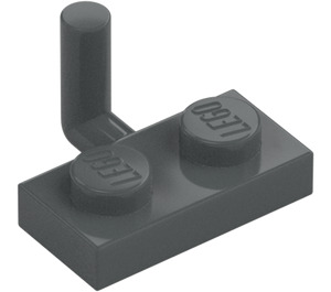 LEGO Mørk stengrå Plade 1 x 2 med Krog (5mm vandret arm) (43876 / 88072)