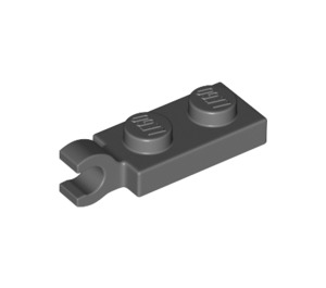 LEGO Dunkles Steingrau Platte 1 x 2 mit Horizontaler Clip auf Ende (42923 / 63868)