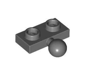 LEGO Dark Stone Gray Plate 1 x 2 with Middle Ball Joint (14417)