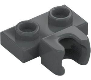 LEGO Dark Stone Gray Plate 1 x 2 with Middle Ball Joint Socket (14704)