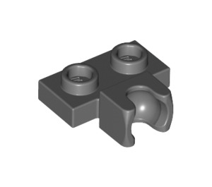 LEGO Dark Stone Gray Plate 1 x 2 with Middle Ball Joint Socket (14704)