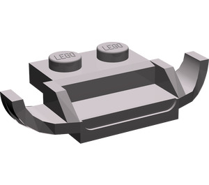 LEGO Dark Stone Gray Plate 1 x 2 with Racer Grille (50949)