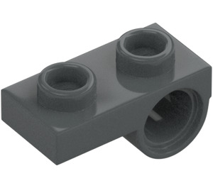 LEGO Dark Stone Gray Plate 1 x 2 with Underside Hole (18677 / 28809)