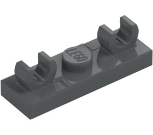 LEGO Mørk stengrå Plade 1 x 3 med Lodret Clips (79987)