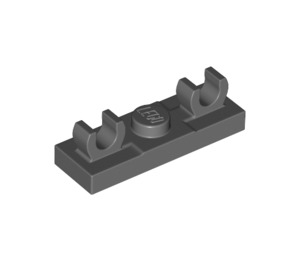 LEGO Gris pierre foncé assiette 1 x 3 avec Verticale Clips (79987)