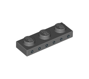LEGO Dark Stone Gray Plate 1 x 3 with Warrior Kitty Headband Dots (3623 / 44368)