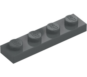 LEGO Mörk Stengrå Platta 1 x 4 (3710)