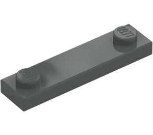 LEGO Dark Stone Gray Plate 1 x 4 with Two Studs without Groove (92593)