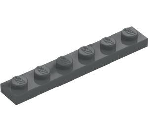 LEGO Grigio pietra scuro Piastra 1 x 6 (3666)