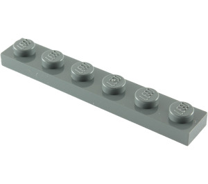 LEGO Dark Stone Gray Plate 1 x 6 (3666)