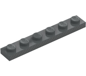 LEGO Dark Stone Gray Plate 1 x 6 with Gray Stripes (3666 / 106730)