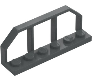 LEGO Mørk steingrå Plate 1 x 6 med Tog Vogn Railings (6583 / 58494)