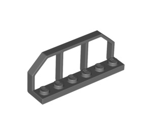 LEGO Dark Stone Gray Plate 1 x 6 with Train Wagon Railings (6583 / 58494)