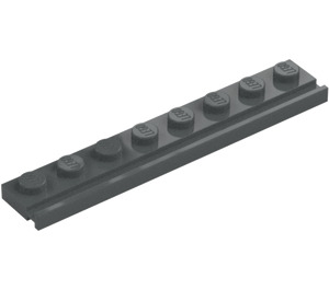 LEGO Dark Stone Gray Plate 1 x 8 with Door Rail (4510)