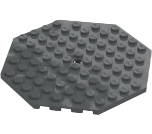 LEGO Dunkles Steingrau Platte 10 x 10 Octagonal mit Loch (89523)