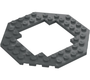 LEGO Тъмно каменно сиво Плоча 10 x 10 Octagonal с Open Център (6063 / 29159)