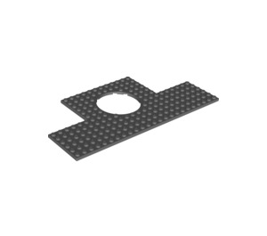 LEGO Dark Stone Gray Plate 12 x 24 with 6 x 6 Round Cutout (18601)