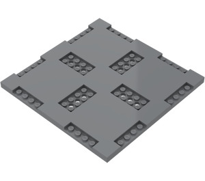 LEGO Mørk stengrå Plade 16 x 16 x 0.7 med Cutouts (69958)