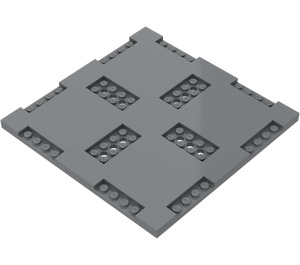 LEGO Dunkles Steingrau Platte 16 x 16 x 0.7 mit Cutouts (69958)