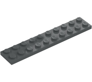 LEGO Gris piedra oscuro Placa 2 x 10 (3832)