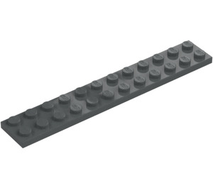 LEGO Tumma kivenharmaa Levy 2 x 12 (2445)