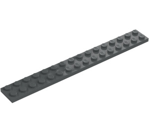 LEGO Mørk steingrå Plate 2 x 16 (4282)