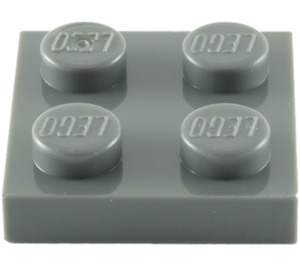 LEGO Dark Stone Gray Plate 2 x 2 (3022)