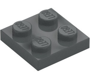 LEGO Tmavě kamenná šedá Deska 2 x 2 (3022 / 94148)