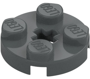 LEGO Dark Stone Gray Plate 2 x 2 Round with Axle Hole (with 'X' Axle Hole) (4032)