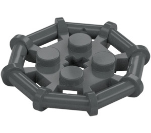 LEGO Dark Stone Gray Plate 2 x 2 with Bar Frame Octagonal (Studs with Cut Edges) (30033)