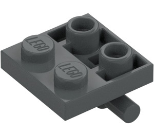 LEGO Grigio pietra scuro Piastra 2 x 2 con Parte inferiore Barra (5066)