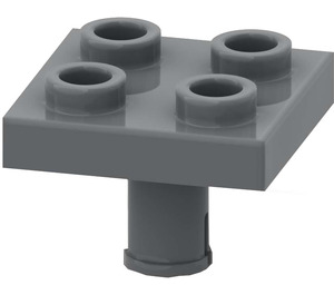 LEGO Tmavě kamenná šedá Deska 2 x 2 s Dno Kolík (Bez otvorů) (2476 / 48241)