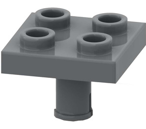 LEGO Dark Stone Gray Plate 2 x 2 with Bottom Pin (No Holes) (2476 / 48241)