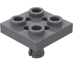 LEGO Dark Stone Gray Plate 2 x 2 with Bottom Pin (Small Holes in Plate) (2476)