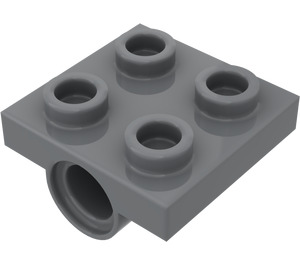 LEGO Mørk stengrå Plade 2 x 2 med Hul med Underside Cross Support (10247)