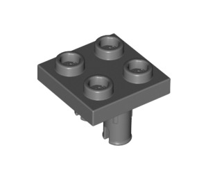 LEGO Dark Stone Gray Plate 2 x 2 with Two Bottom Pins (15092 / 49131)