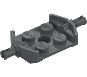 LEGO Dark Stone Gray Plate 2 x 2 with Wide Wheel Holders (Non-Reinforced Bottom) (6157)