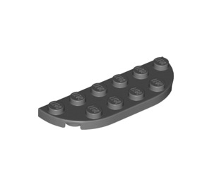 LEGO Dark Stone Gray Plate 2 x 6 with Rounded Corners (18980)