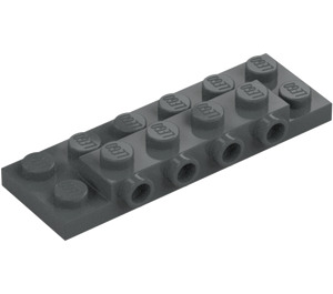 LEGO Tmavě kamenná šedá Deska 2 x 6 x 0.7 s 4 Cvočky na Postranní (72132 / 87609)