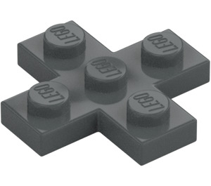 LEGO Mörk Stengrå Platta 3 x 3 Kors (15397)