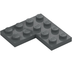 LEGO Tmavě kamenná šedá Deska 4 x 4 Roh (2639)